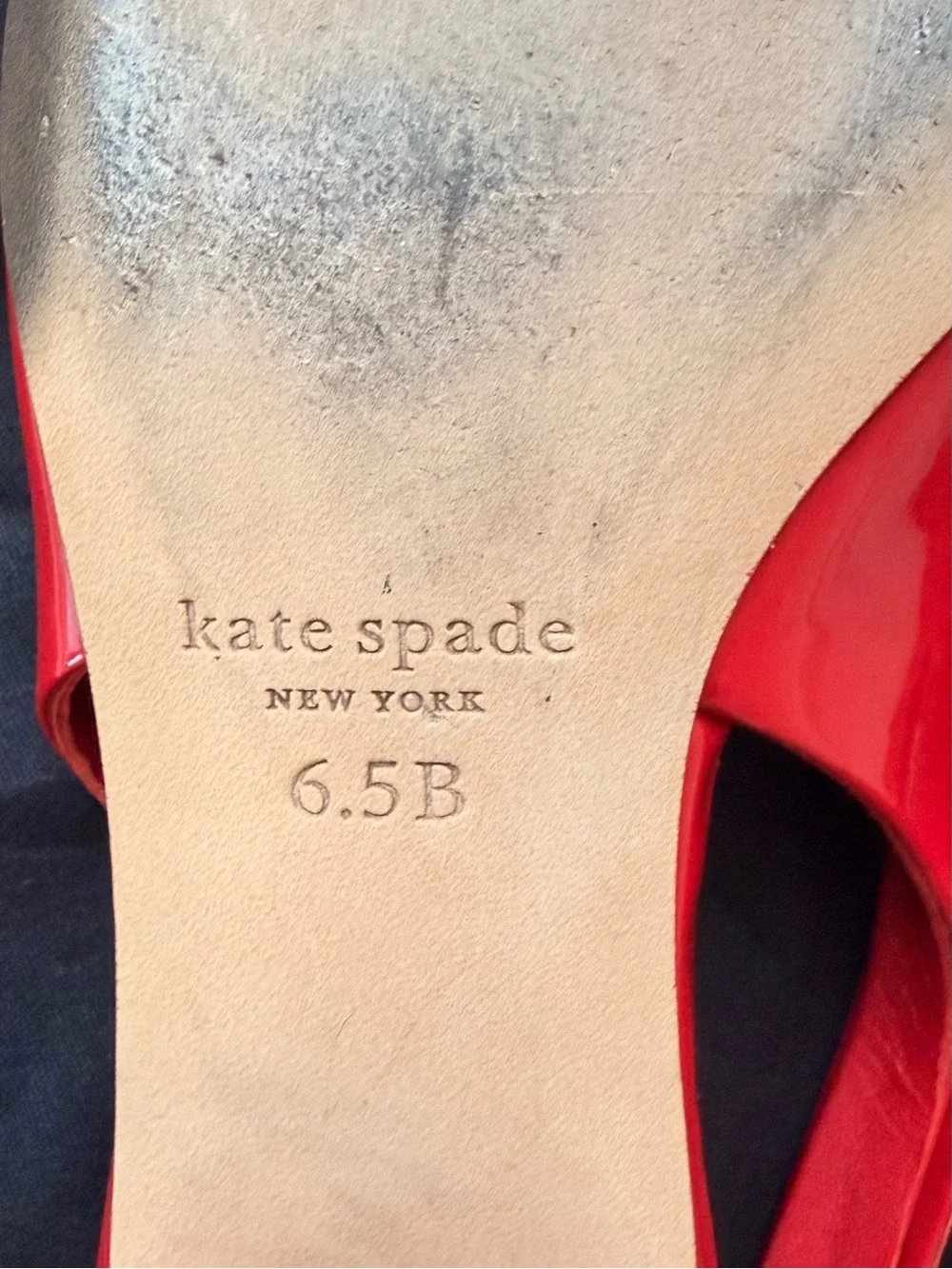 Kate Spade Red Patent Pointed Slingback Flats